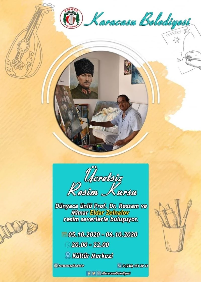 Karacasu’da ünlü ressamdan ücretsiz kurs

