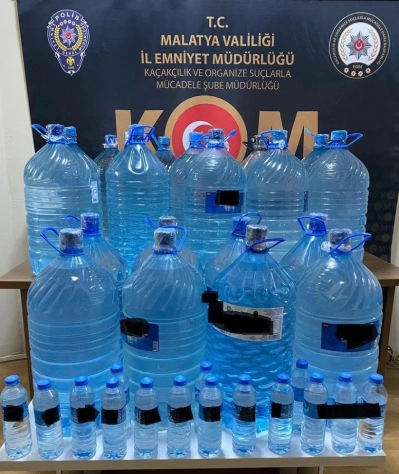 Malatya’da 447 litre sahte içki ele geçirildi

