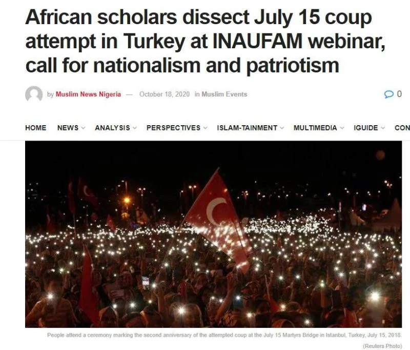 “15 Temmuz Darbe Girişimi” Afrika basınında
