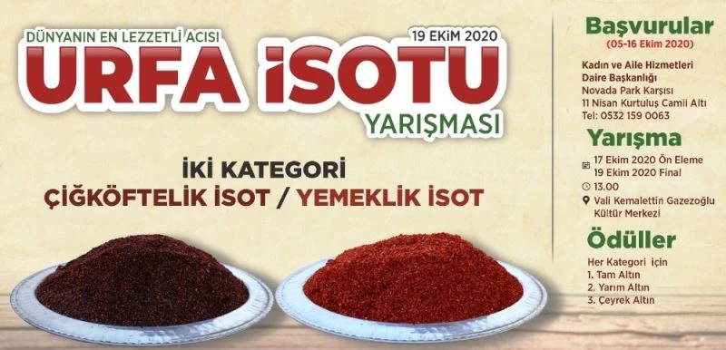 ’Urfa isotu’ yarışması düzenlenecek
