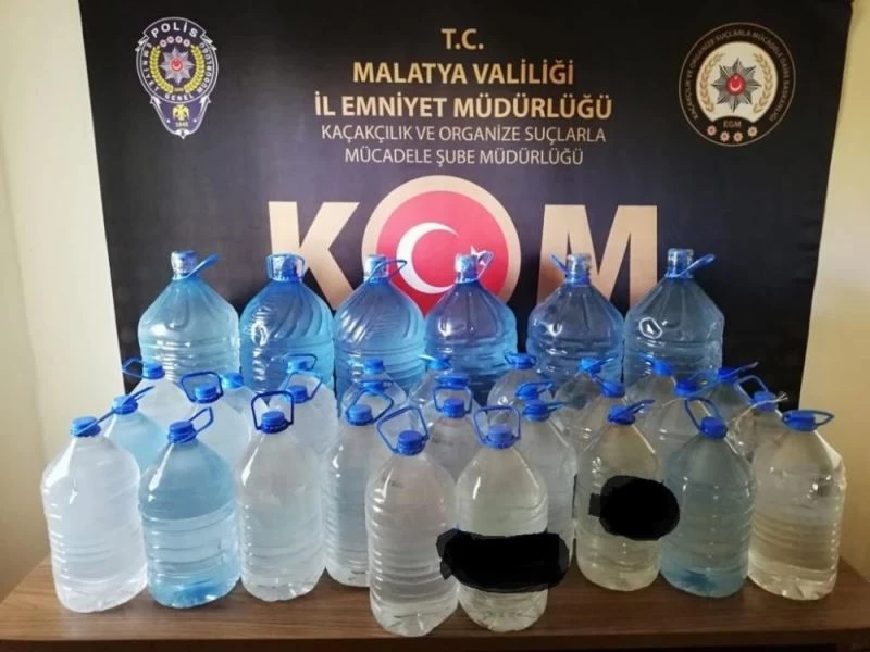Malatya’da 269 litre sahte içki ele geçirildi
