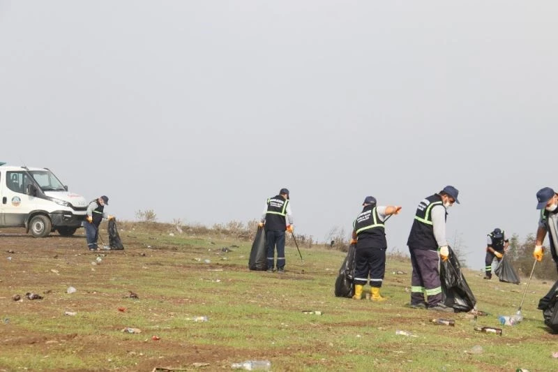 Yamaç paraşütü ve piknikçilerin alanı her hafta temizleniyor
