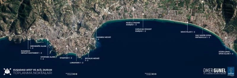 Kuşadası’nda acil durumlar için toplanma alanları belirlendi
