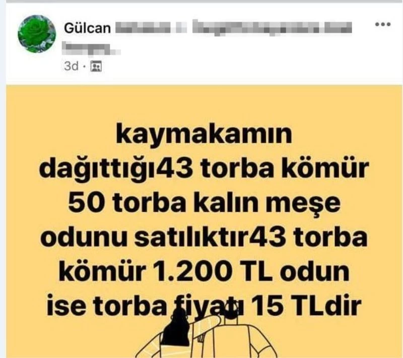 Devletin yardım için verdiği kömürleri satmaya kalktı
