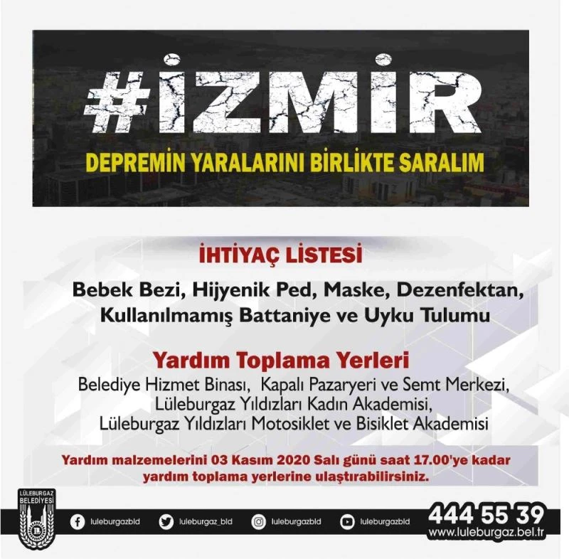 Lüleburgaz’dan İzmir için kampanya
