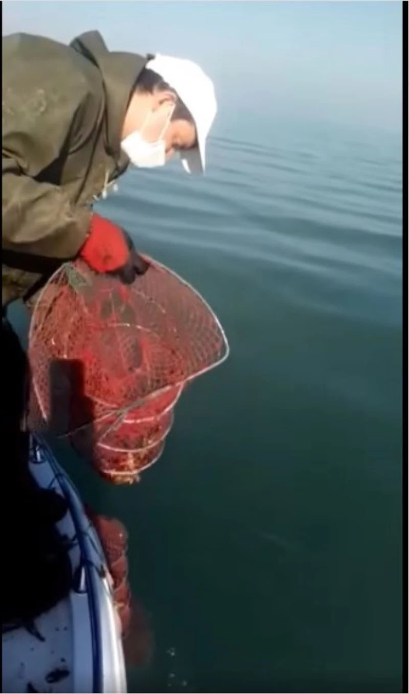 Eğirdir Gölü’nde 400 kerevit pinterine el konuldu
