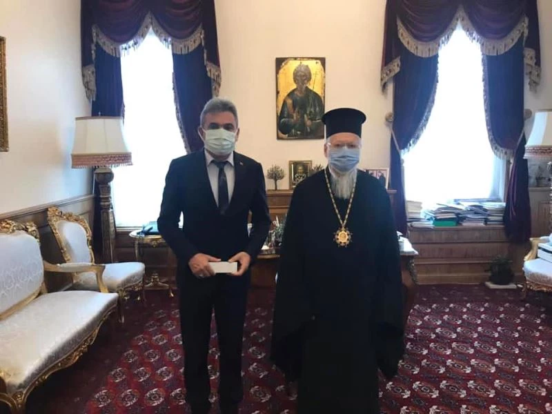 Başkan Aksoy, Rum Patriği Bartholomeos’la görüştü
