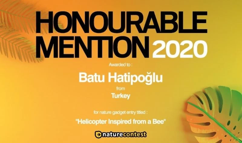 “Helicopter Inspired From A Bee” projesiyle Türkiye birincisi oldu
