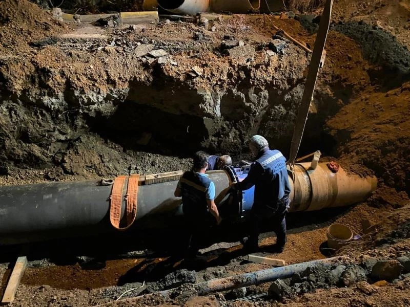 Bitez’de patlayan DSİ hattı tamir edildi
