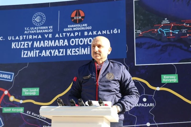Bakan Karaismailoğlu: “321 kilometresi tamamlanan Kuzey Marmara otoyolu tamamen akıllı bir otoyol olarak dizayn edildi”
