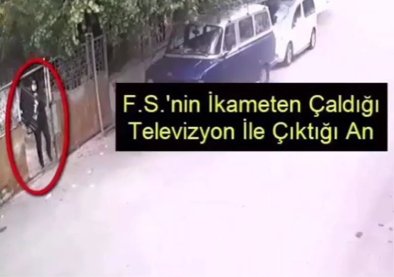 Televizyonu kucağına alıp kaçan hırsız yakalandı
