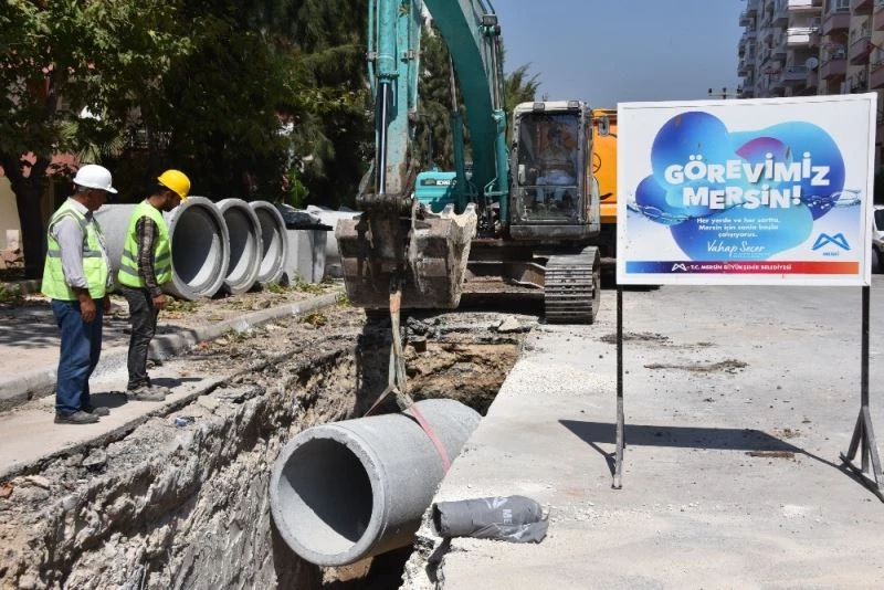 Mezitli’ye yeni yağmursuyu hattı
