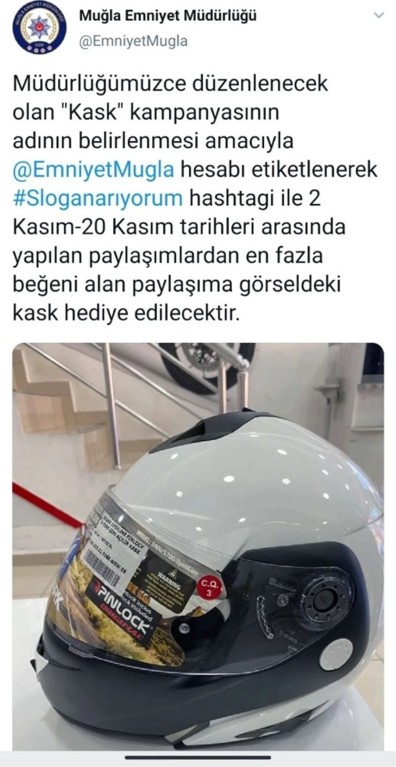 Muğla Emniyetinden Kask slogan yarışması
