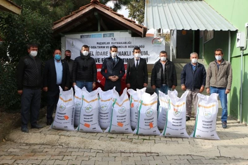 Pazarlar’da çiftçilere 4 bin 800 kilo Macar Fiğ tohumu dağıtıldı
