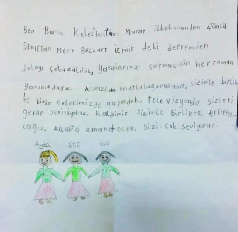 Minik öğrenciler depremzedelere mektup yazıp 15 bin lira yardım gönderdi
