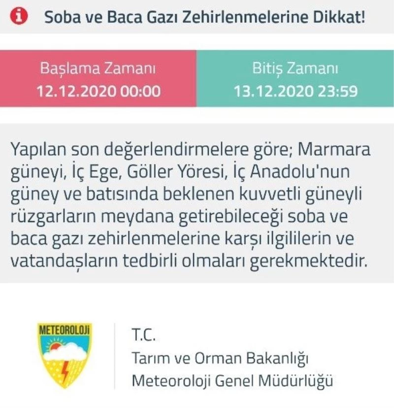 Baca gazı zehirlenmesine dikkat

