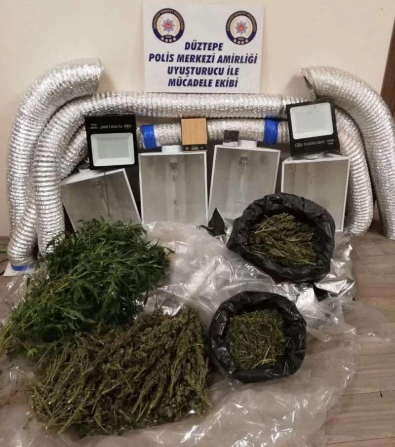 Esrar yetiştirmek için odaya kurduğu sistem polisleri de şaşırttı
