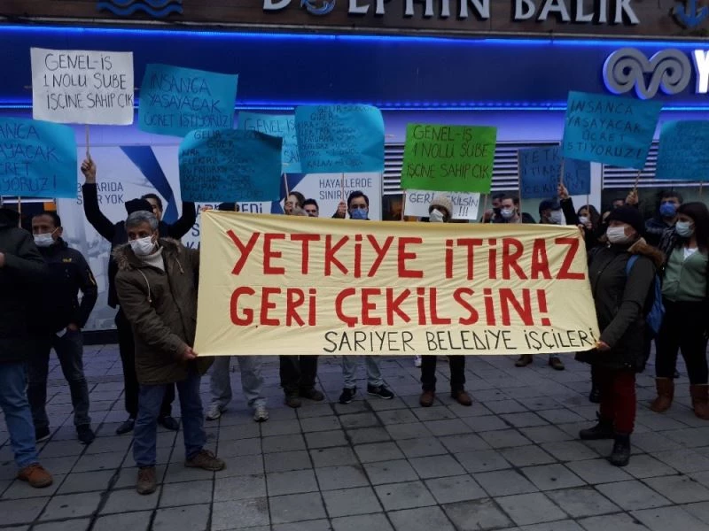 Sarıyer Belediyesi işçilerinden toplu sözleşme protestosu
