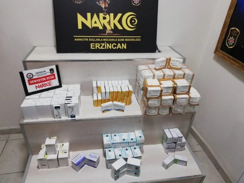 Erzincan’da 12 bin 260 adet hap ve toplam bin 550 adet ampul ele geçirildi
