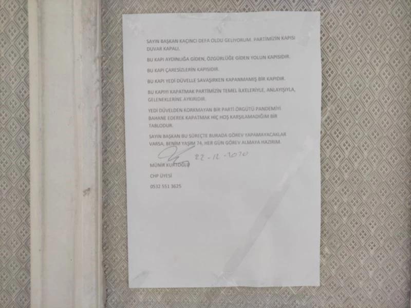 CHP’li üye kendi partisine tepkisini böyle gösterdi
