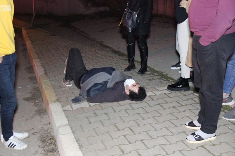 Otomobilin çarptığı bisikletli dakikalarca inledi
