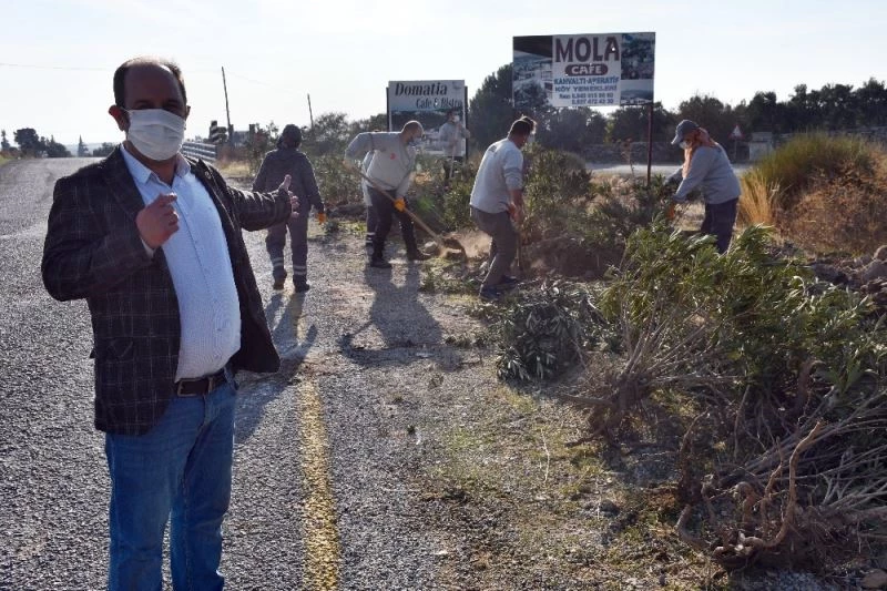 Söke’nin turizm bölgesi Doğanbey’de, atıl alanlar yeşilleniyor
