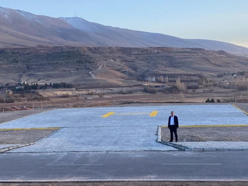 Pınarbaşı’da hasta sevkini rahatlatan helikopter pisti
