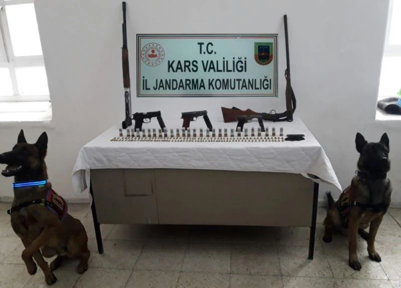 Jandarma ruhsatsız silahları yakaladı
