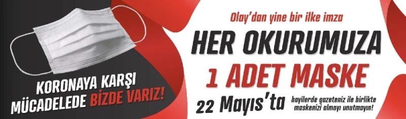 Gaziantep Olay Gazetesi okurlarına maske hediye ediyor
