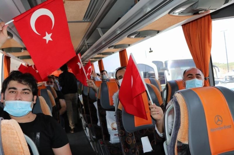 Nevşehir’de karantina süreleri biten 169 kişi memleketlerine uğurlandı
