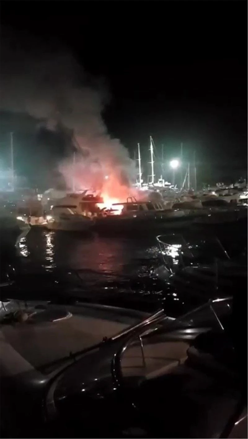 Marinadaki yatta çıkan yangın, lüks yatlara sıçramadan söndürüldü
