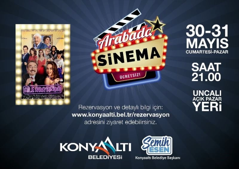 Konyaaltı’nda sinemaseverler ‘arabada sinema’ ile moral bulacak
