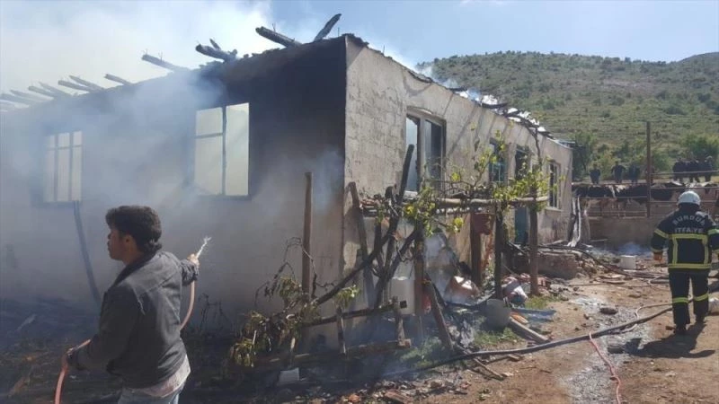 Halıcılar köyünde yanan ev kullanılmaz hale geldi