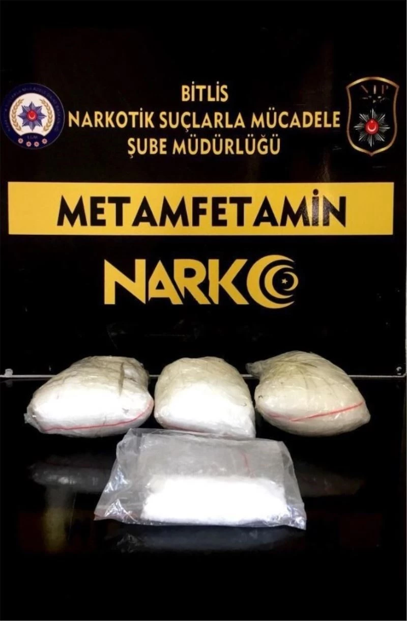 Bitlis’te 996 gram metanfetamin ele geçirildi
