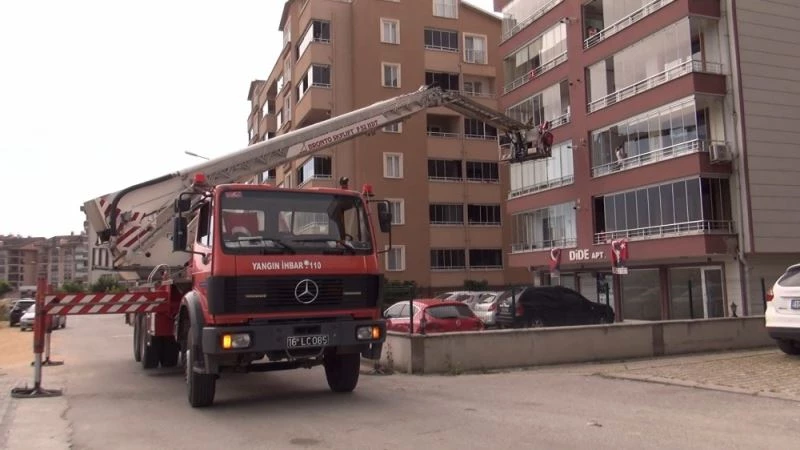 (Özel) 6 aylık kedi 40 metrelik merdivenle kurtarıldı
