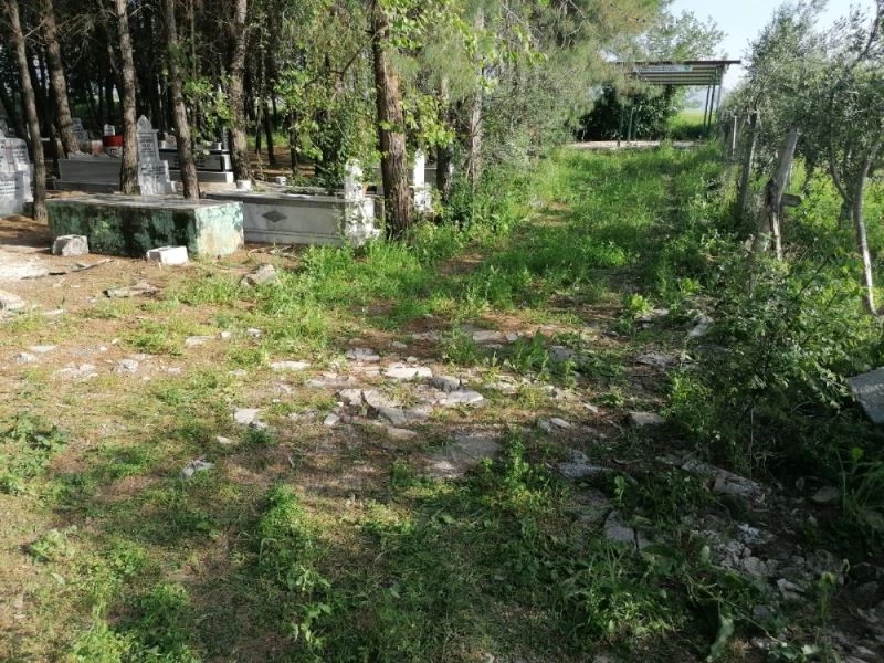 Mezarlıktaki hayratı çaldılar
