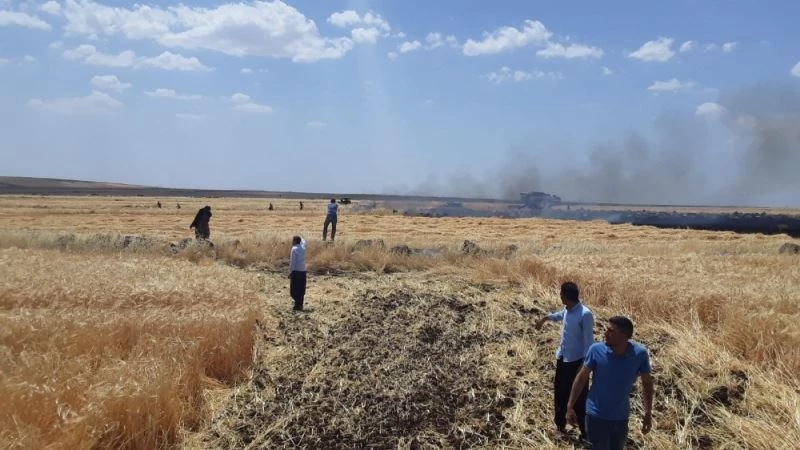 Bir yıllık emeğini kurtarmak için traktörle ateşin içine daldı
