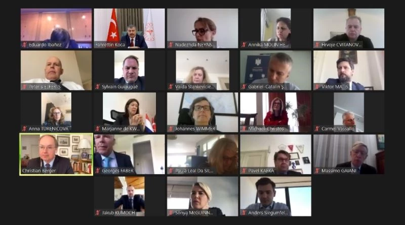 Sağlık Bakanı Koca, AB ülkelerinin büyükelçileriyle görüştü
