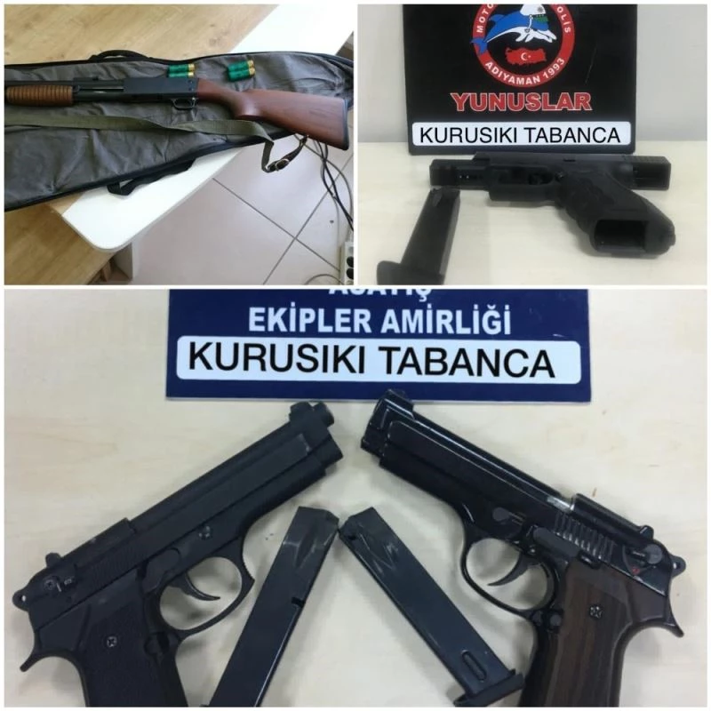 Tüfek ve tabancalar ele geçirildi
