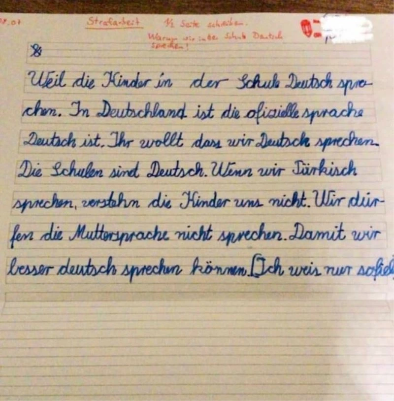 Almanya‘da teneffüste Türkçe konuşan öğrencilere ceza

