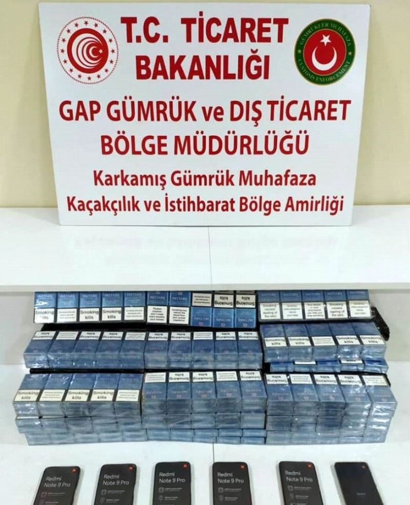 Karkamış’ta kaçak sigara ile telefon yakalandı

