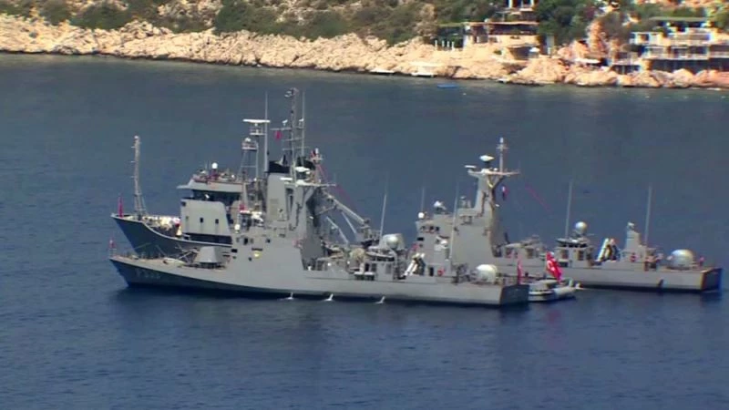 Oruç Reis’e eşlik edecek gemiler Kaş’a geldi
