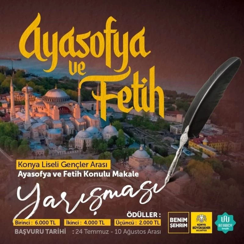 Konya Büyükşehir’den “Ayasofya ve Fetih” konulu makale yarışması
