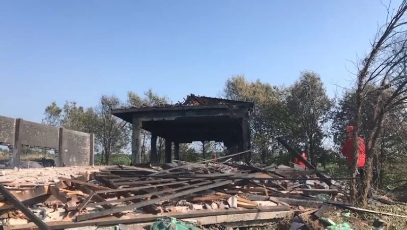 Havai fişek fabrikasından geriye beton bloklar kaldı
