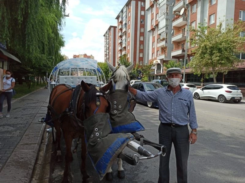 Şampuanla yıkanan atlar misafirlerini bekliyor
