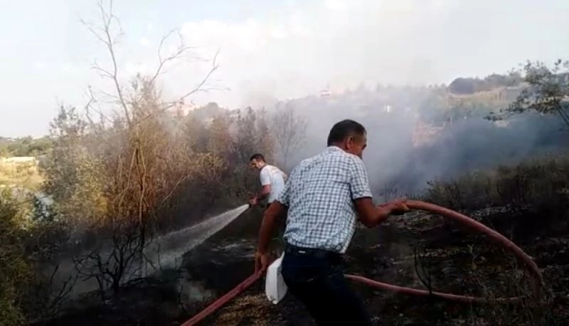 Piknikçilerin uğrak yeri olan gölet çevresinde yangın çıktı

