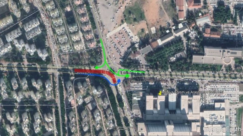Meltem Bulvarı ile Tarık Akıltopu Caddesi kesişim kavşağı kapanacak
