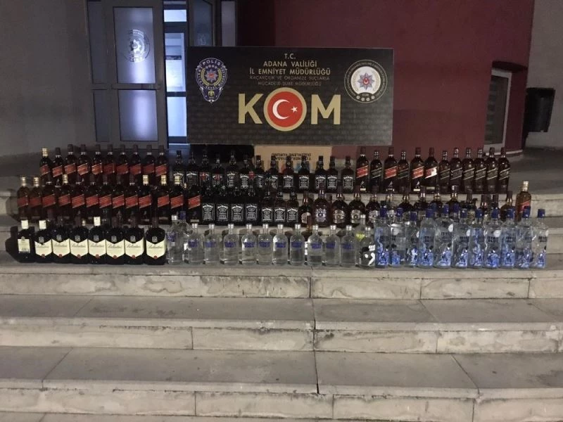 Adana’da kaçak içki ve puro operasyonu
