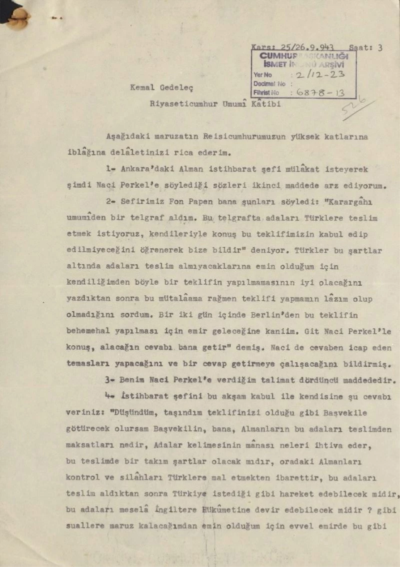Arşiv Daire Başkanı Safi’den 12 ada paylaşımı
