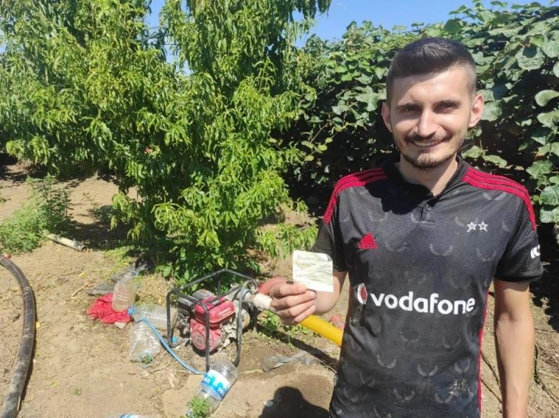 İnsanlık ölmemiş...Topladığı şeftalinin parasını ağaca astı
